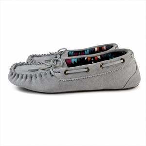 Clarks Women's Suede Moccasin Slippers with Patterned Lining